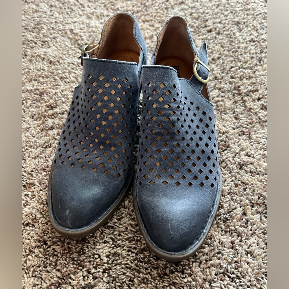 Born Women's Gray Perforated Leather Ankle Booties - Picture 2 of 9